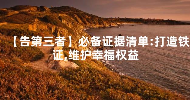 【告第三者】必备证据清单:打造铁证,维护幸福权益